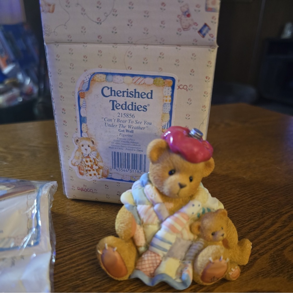 1997 Cherished Teddies Enesco Figurine Cant Bear To See You Under The Weather